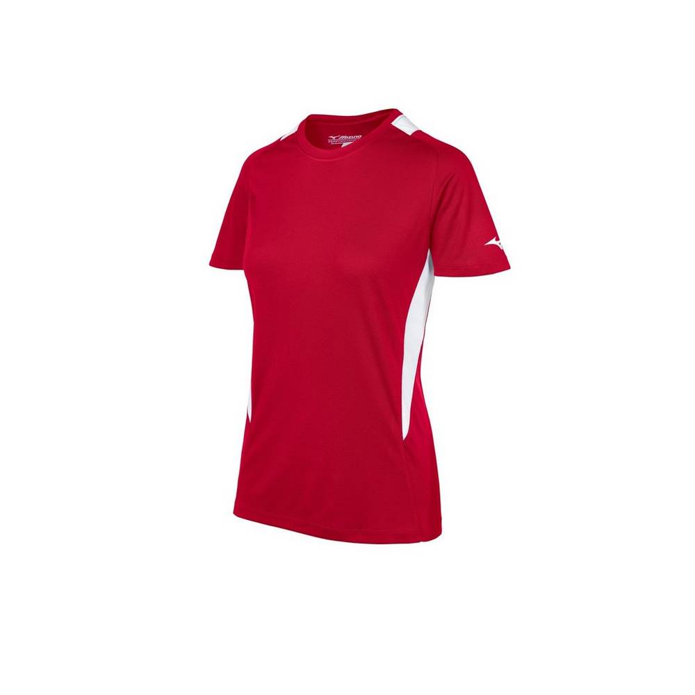 Mizuno Crew Neck Női Mezek Piros/Fehér DWO890745